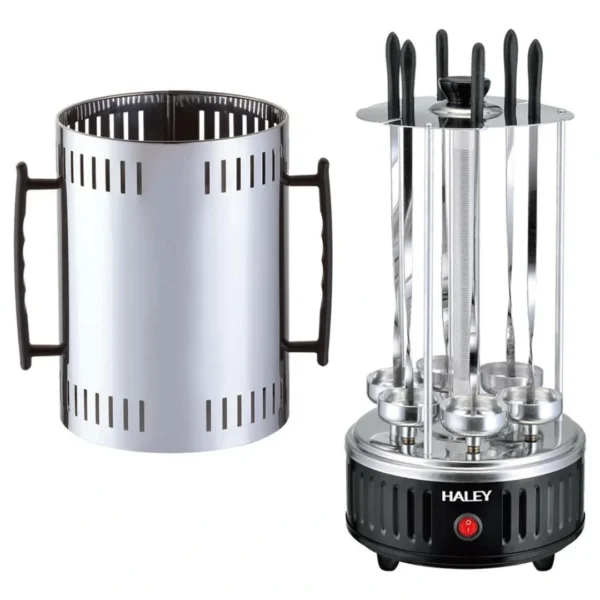 شواية عمودية سعة 6 اسياخ بقوة 1500 واط  مناسب للكباب، اللحوم والدجاج والخضار