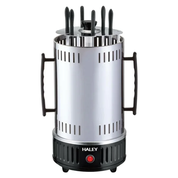 شواية عمودية سعة 6 اسياخ بقوة 1500 واط  مناسب للكباب، اللحوم والدجاج والخضار