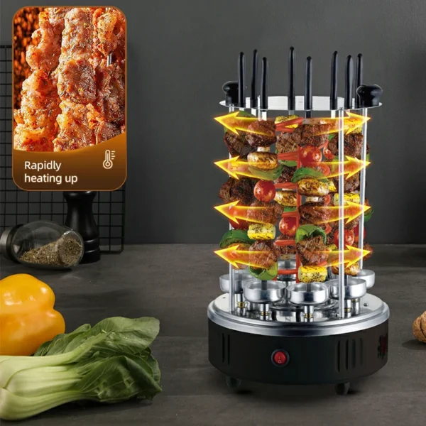 شواية عمودية كهربائية سعة 8 اسياخ بقوة 1500 واط