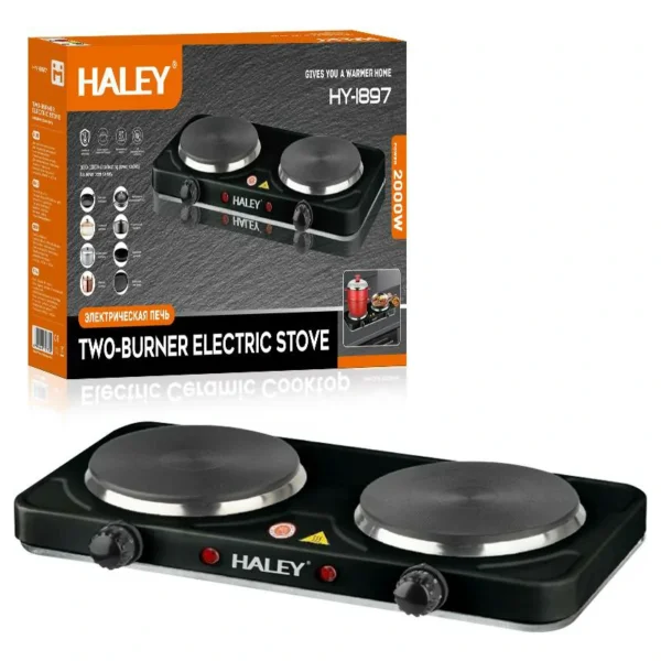 طباخ كهربائي بصفحتين - بقوة 2000 واط  عملي وقوي للاستخدام اليومي