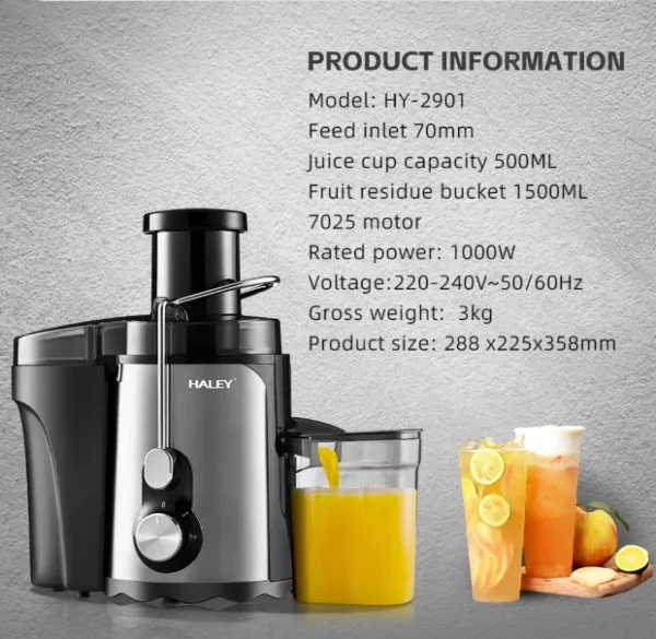 عصّارة عصير كهربائية بقوة 1000 واط – أداء تجاري وتصميم متين من الستانلس ستيل (3) عصّارة عصير كهربائية بقوة 1000 واط – أداء تجاري وتصميم متين من الستانلس ستيل
