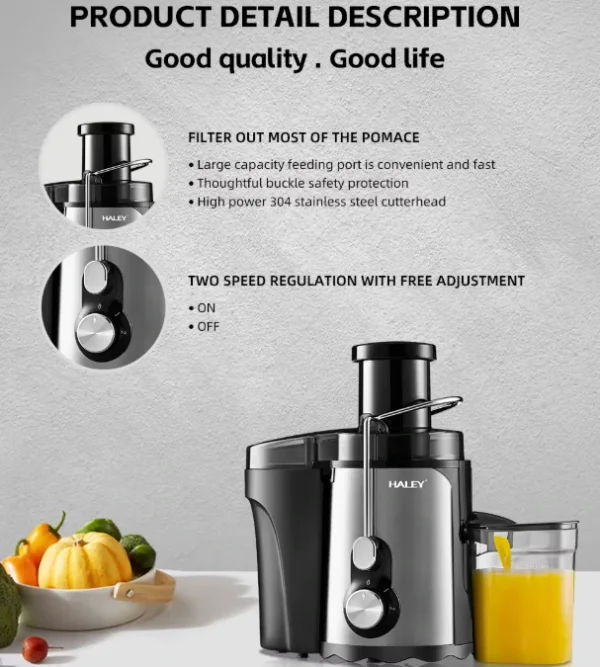 عصّارة عصير كهربائية بقوة 1000 واط – أداء تجاري وتصميم متين من الستانلس ستيل (4) عصّارة عصير كهربائية بقوة 1000 واط – أداء تجاري وتصميم متين من الستانلس ستيل