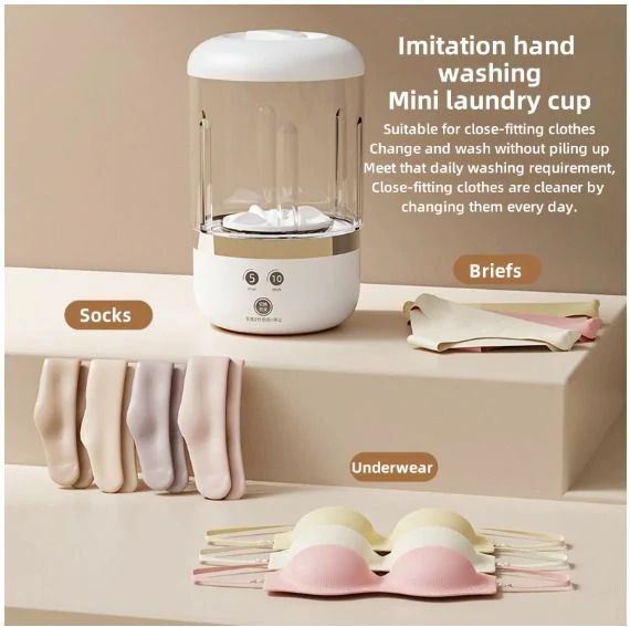 غسالة صغيرة محمولة للملابس الخفيفة – عملية، موفرة، وسهلة الحمل