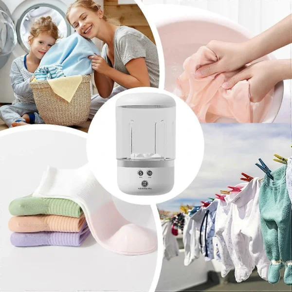غسالة صغيرة محمولة للملابس الخفيفة – عملية، موفرة، وسهلة الحمل