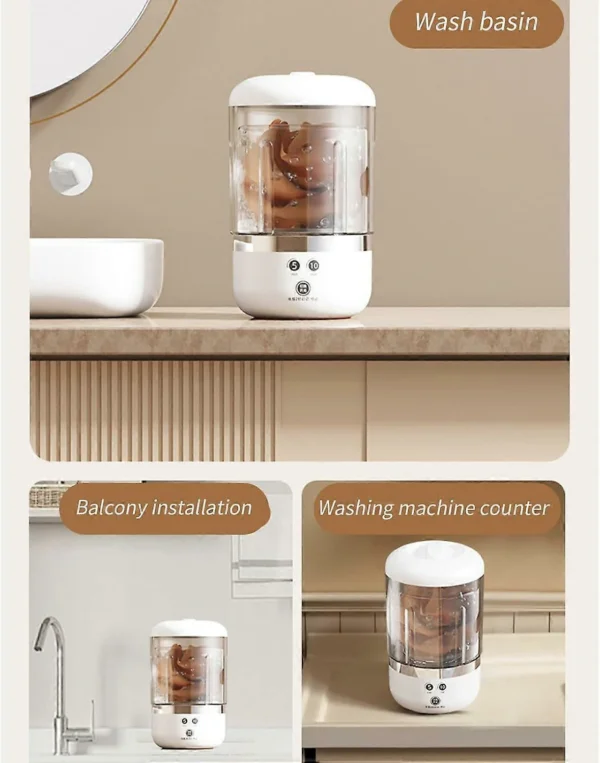 غسالة صغيرة محمولة للملابس الخفيفة – عملية، موفرة، وسهلة الحمل