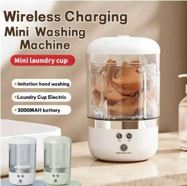 غسالة صغيرة محمولة للملابس الخفيفة – عملية، موفرة، وسهلة الحمل