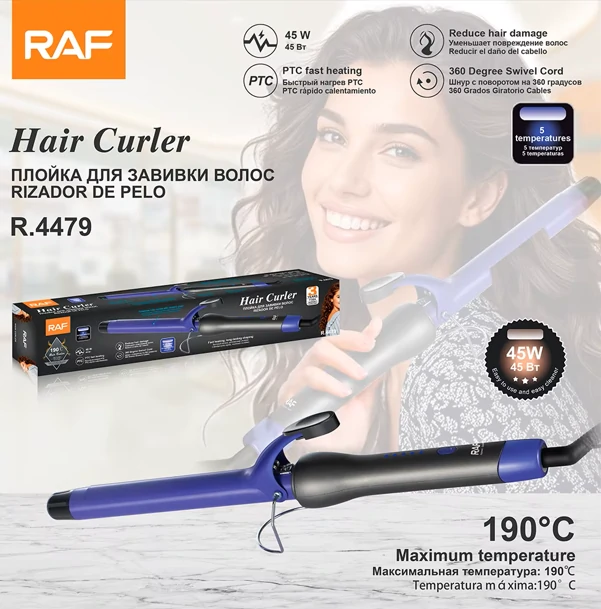 فير شعر RAF احترافي – تسخين PTC سريع 5 درجات حرارة، طلاء سيراميك