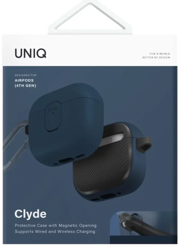 كفر UNIQ Clyde Lock لسماعات AirPods الجيل الرابع (2024) مع قفل وحلقة تعليق