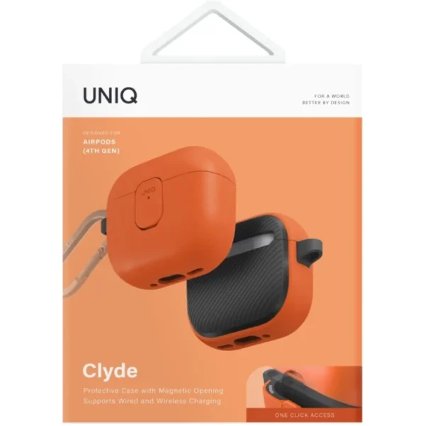 كفر UNIQ Clyde Lock لسماعات AirPods الجيل الرابع (2024) مع قفل وحلقة تعليق
