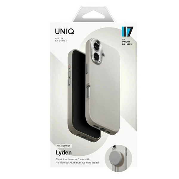 كفر UNIQ Lyden MagClick لهاتف iPhone 17 – جلد نباتي فاخر