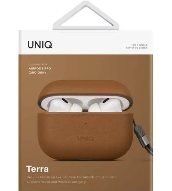 كفر UNIQ Terra جلد طبيعي لسماعات AirPods Pro الجيل الثاني (2022)