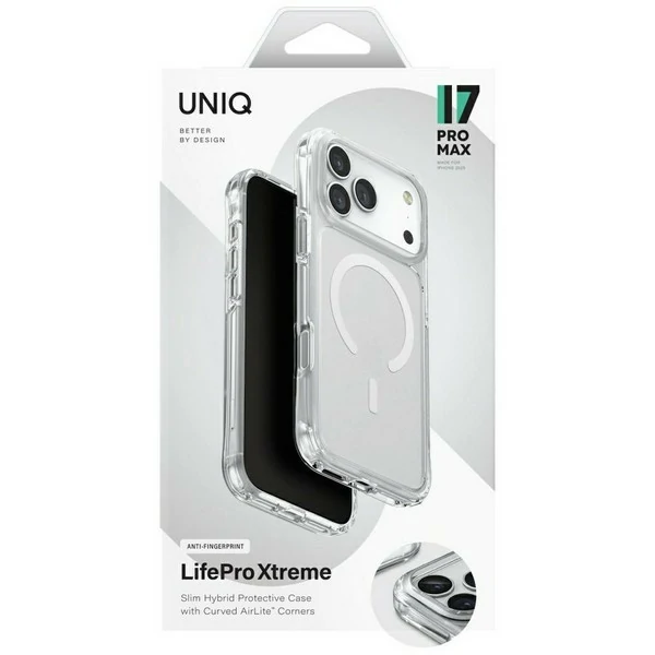 كفر هاتف ايفون 17 UNIQ LifePro Xtreme MagClick حماية هجين شفافة