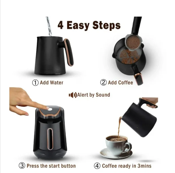 ماكينة قهوة RAF سريعة التحضير – 600 واط سعة 300 مل حماية ذكية من الفوران