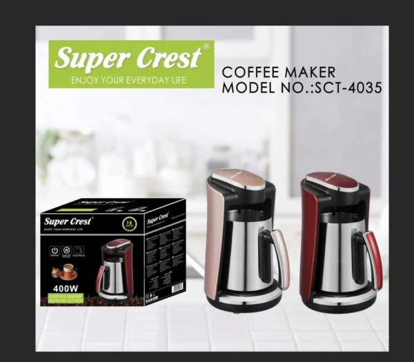 ماكينة قهوة تركية Super Crest  سعة 4 اكواب مستشعرات ذكية تمنع الغليان الزائد