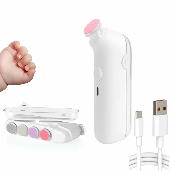 مبرد أظافر أطفال كهربائي آمن وهادئ مع إضاءة LED – قصّ بلا ألم من أول يوم (4) مبرد أظافر أطفال كهربائي آمن وهادئ مع إضاءة LED – قصّ بلا ألم من أول يوم