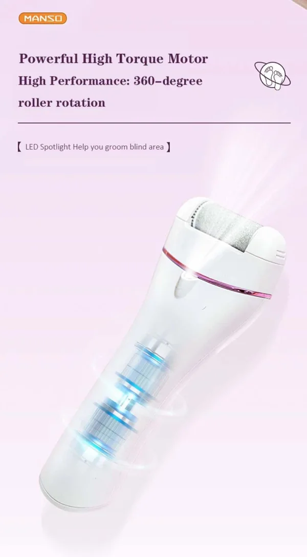 مبرد القدمين الكهربائي بشاشة LED – نعومة فورية وإزالة فعّالة للتشققات