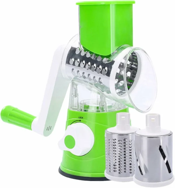 مبشرة خضار يدوية متعددة الوظائف 3 في 1 مع شفرات دوّارة من الستانلس ستيل