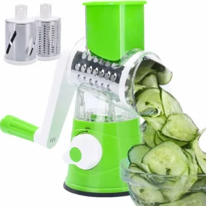 مبشرة خضار يدوية متعددة الوظائف 3 في 1 مع شفرات دوّارة من الستانلس ستيل