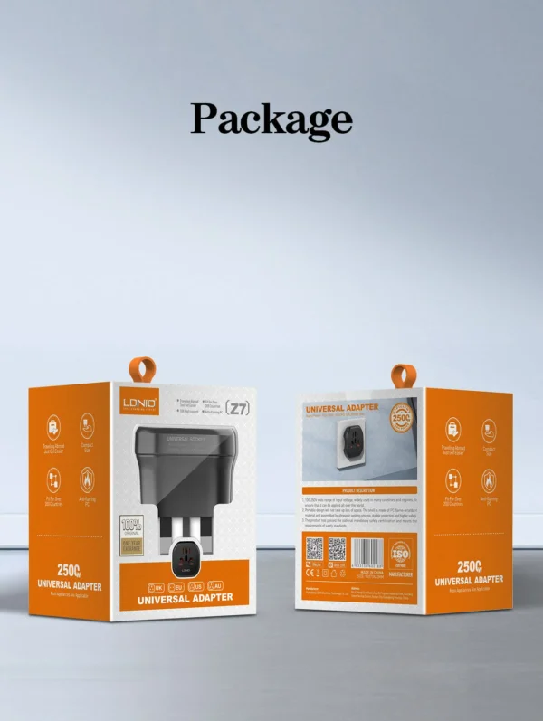محول كهرباء عالمي LDNIO Z7  Universal Travel Adapter – UK / EU / US / AU