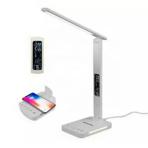 مصباح مكتب LED قابل للطي مع شحن لاسلكي وشاشة رقمية ذكية