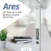 مصباح مكتب LED قابل للطي مع شحن لاسلكي وشاشة رقمية ذكية