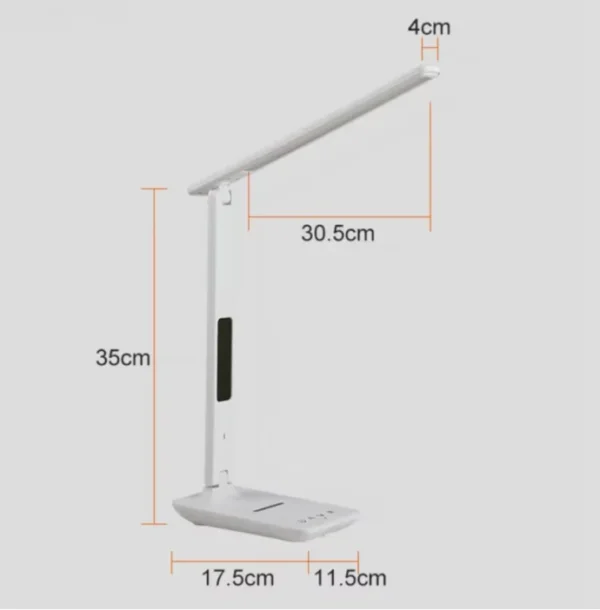 مصباح مكتب LED قابل للطي مع شحن لاسلكي وشاشة رقمية ذكية