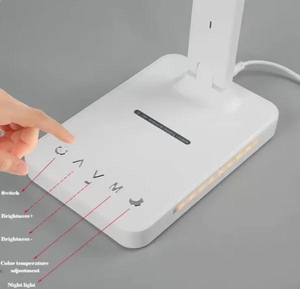 مصباح مكتب LED قابل للطي مع شحن لاسلكي وشاشة رقمية ذكية