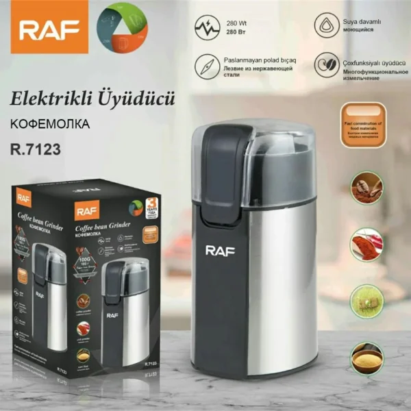 مطحنة RAF الكهربائية – قوة 280 واط  سعة 60 غم طحن دقيق للقهوة و التوابل