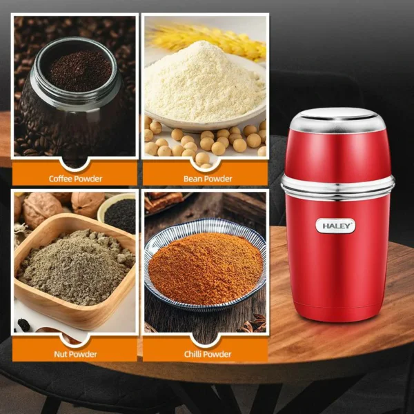 مطحنة قهوة كهربائية محمولة بقوة 500 واط – سعة 50 جرام  ستانلس ستيل وطحن سريع