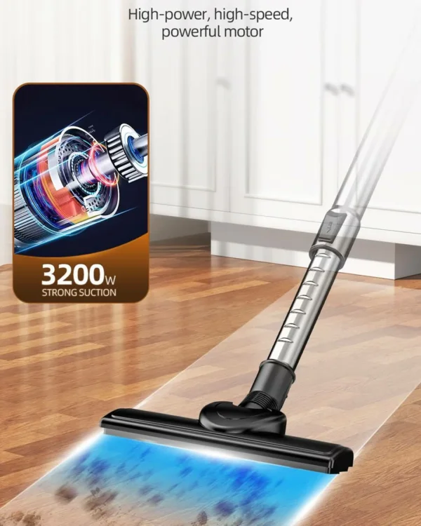 مكنسة كهربائية إعصارية بدون كيس بقوة شفط عالية 3200 واط و صوت منخفض