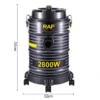 مكنسة كهربائية برميل RAF سعة 25 لتر   – للتنظيف الجاف و الرطب بقوة 2800 واط