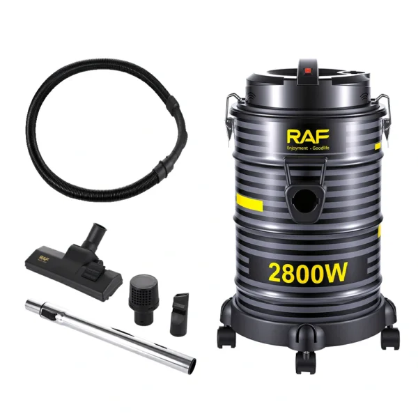 مكنسة كهربائية برميل RAF سعة 25 لتر   – للتنظيف الجاف و الرطب بقوة 2800 واط