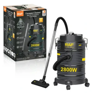 مكنسة كهربائية برميل RAF سعة 25 لتر   – للتنظيف الجاف و الرطب بقوة 2800 واط