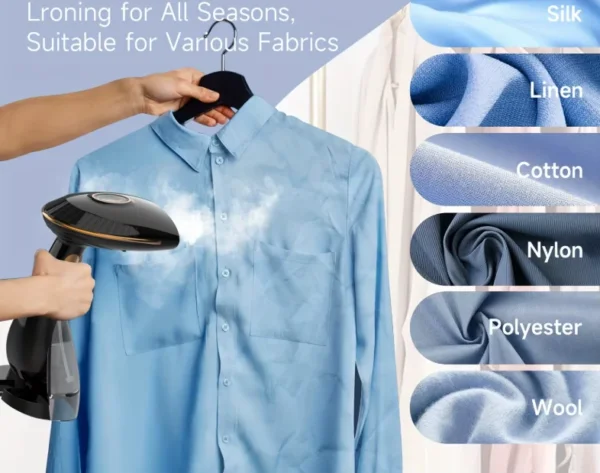 مكواة بخار يدوية قوية 1500 واط – كيّ سريع وتعقيم للملابس في أي مكان