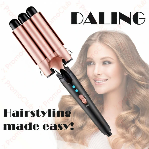 مكواة تجعيد الشعر الثلاثية الاحترافية DALING