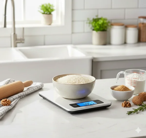 ميزان مطبخ RAF رقمي بدقة عالية – سطح ستانلس ستيل وتحويل وحدات متعدد