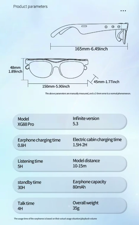 نظارات ذكية ببلوتوث وصوت مفتوح مع عدسات مستقطبة وحماية UV (8) نظارات ذكية ببلوتوث وصوت مفتوح مع عدسات مستقطبة وحماية UV