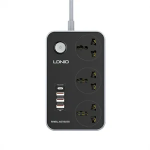 وصلة كهرباء عالمية 3 مخارج + 4 منافذ USB شحن سريع LDNIO قدرة 2500W وشحن 38W
