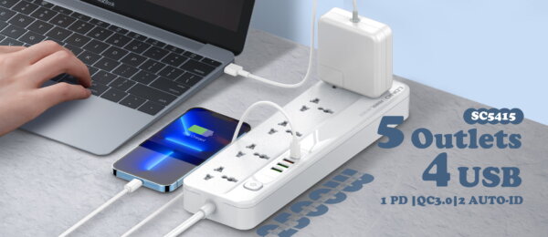 وصلة كهرباء عالمية مع 5 مخارج + 6 منافذ USB ماركة LDNIO