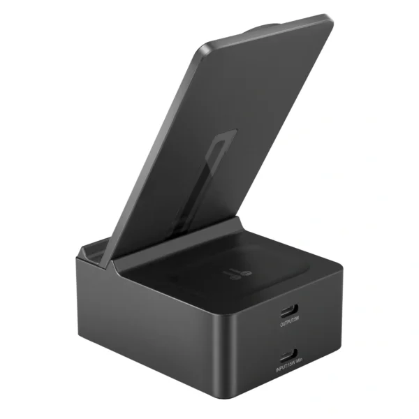 شاحن لاسلكي ثلاثي الوظائف من WIWU Wi-W011 بشاشة ساعة ودعم شحن سريع 15 واط للهواتف والأيربودز - أسود