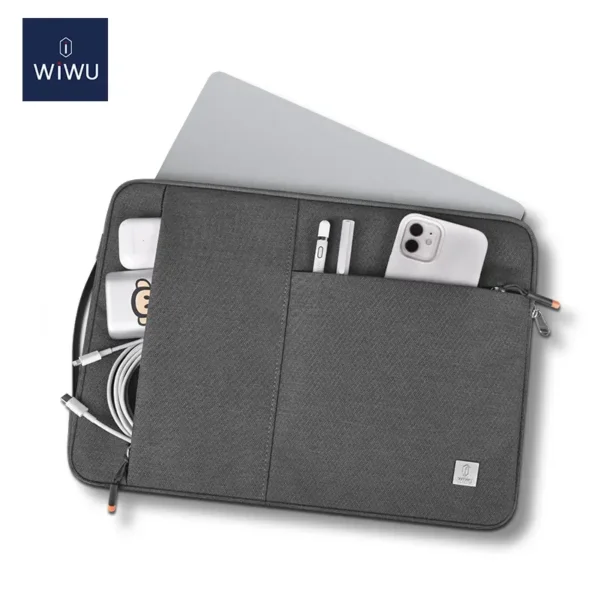 16162-alpha-slim-laptop-case-gray-2.webp حقيبة لابتوب WIWU 16 Alpha Slim Sleeve مقاومة للماء - حقيبة لابتوب عمودية WIWU Alpha 11 بوصة