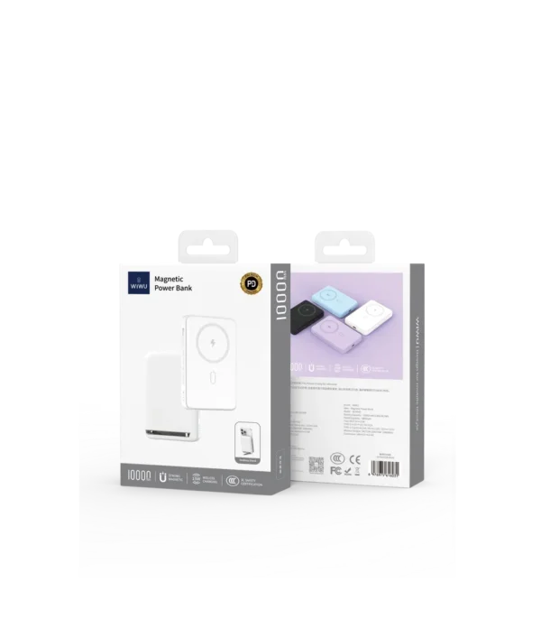 بوربانك لاسلكي مغناطيسي 10000 مللي أمبير/ساعة WIWU Wi-P043 بسعة كبيرة مع حامل مدمج - حقيبة لابتوب عمودية WIWU Alpha 11 بوصة