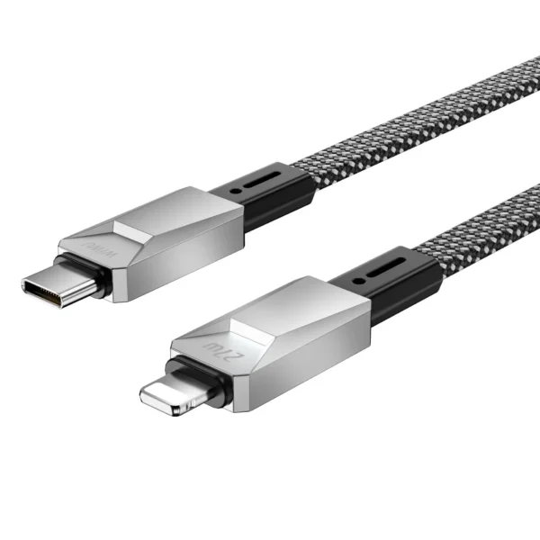كابل USB-C إلى iP بقدرة 27 واط من WIWU - كيبرلينك USB-C to iP Cable Wi-C077 فضي 1 متر
