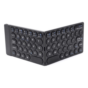 لوحة مفاتيح مطوية WIWU Fold Mini Keyboard باللغتين الإنجليزية والعربية مع حامل وشحن سريع 30W