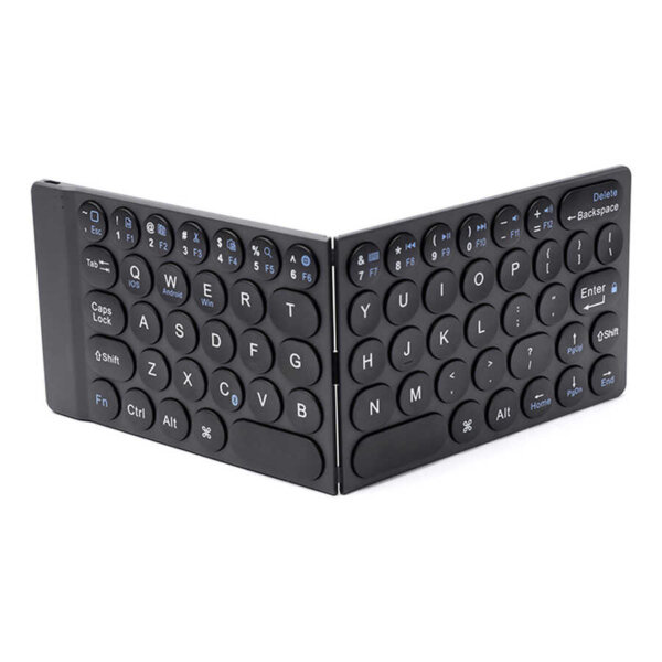 لوحة مفاتيح مطوية WIWU Fold Mini Keyboard باللغتين الإنجليزية والعربية مع حامل وشحن سريع 30W