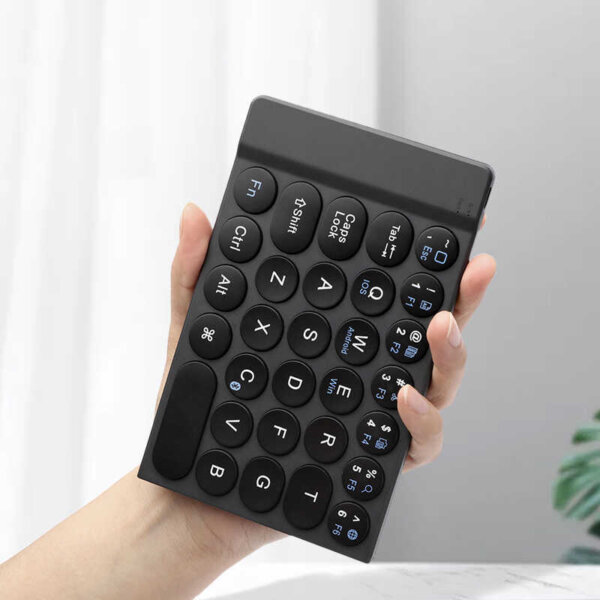 لوحة مفاتيح مطوية WIWU Fold Mini Keyboard باللغتين الإنجليزية والعربية مع حامل وشحن سريع 30W