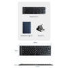 لوحة مفاتيح مطوية WIWU Fold Mini Keyboard باللغتين الإنجليزية والعربية مع حامل وشحن سريع 30W