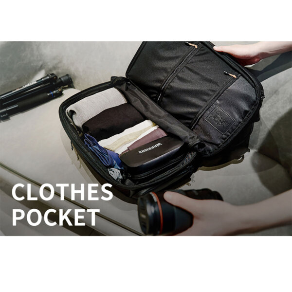 حقيبة ظهر مقاومة للماء من WIWU طراز WARRIORS بخامة CORDURA مضادة للسرقة وشاحن سريع 20W مع حجرة ملابس داخلية - لون أسود