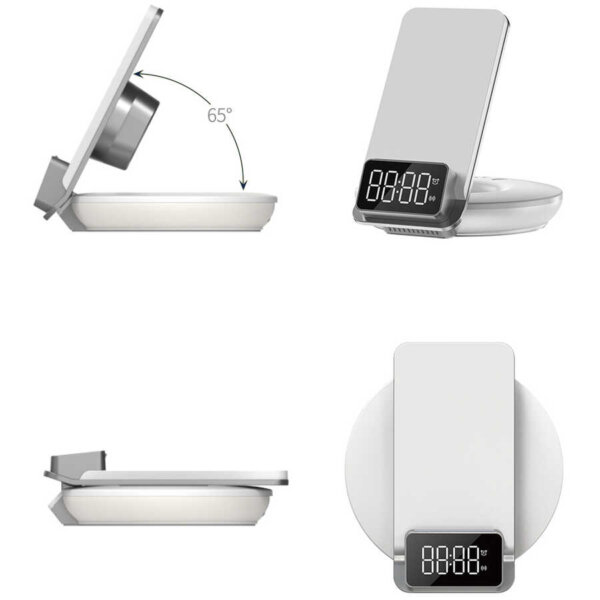 شاحن لاسلكي 4 في 1 WIWU M11 بقدرة 15 واط مع قاعدة مغناطيسية وضوء ليلي