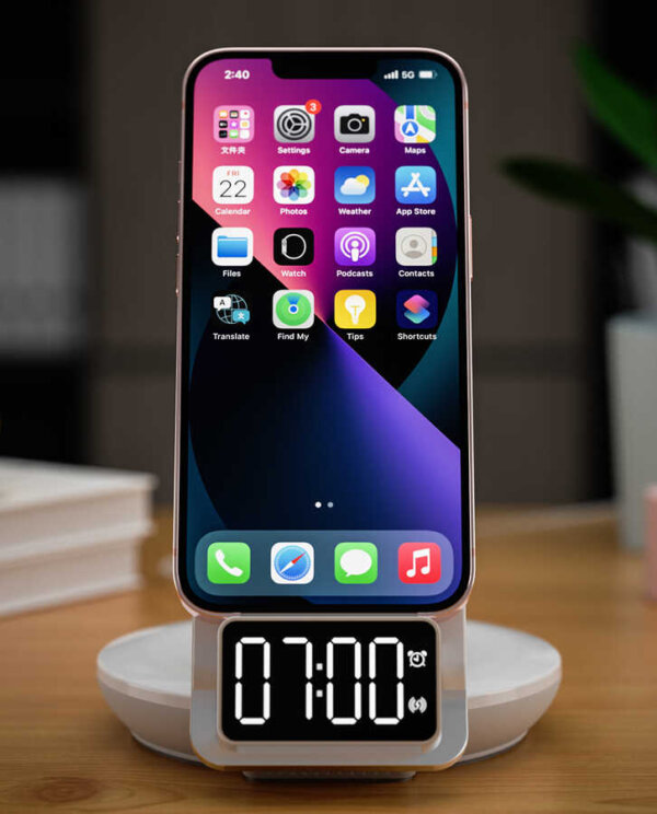 شاحن لاسلكي 4 في 1 WIWU M11 بقدرة 15 واط مع قاعدة مغناطيسية وضوء ليلي